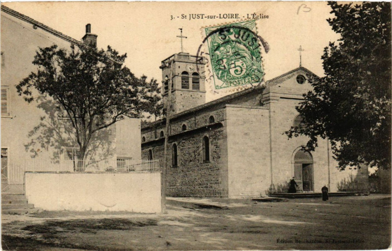 Carte postale ancienne Saint-Just-sur-Loire - L'Eglise