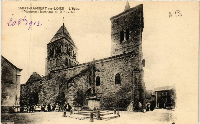 Carte postale ancienne Saint-Rambert-sur-Loire - L'Eglise (Monument hist. du Xi siécle