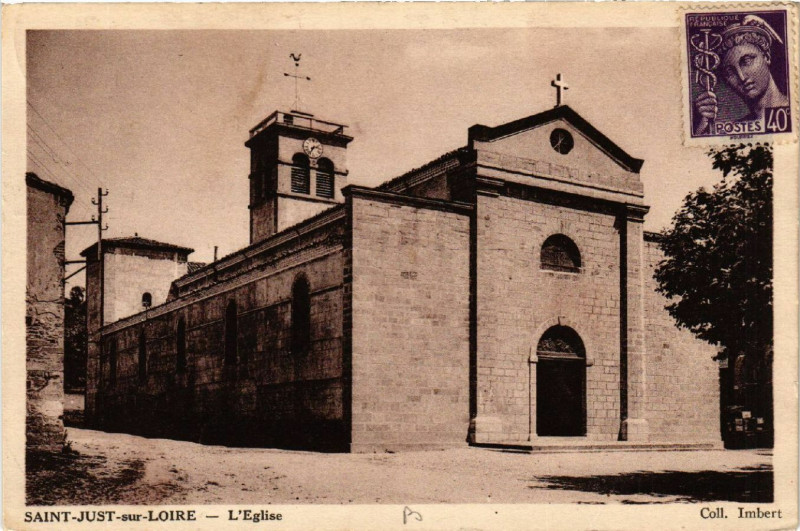 Carte postale ancienne Saint-Just-sur-Loire - L'Eglise