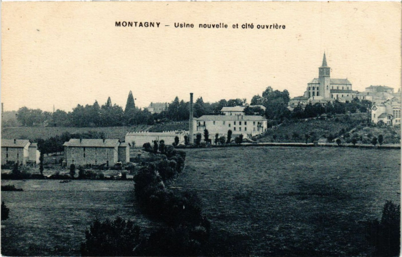 Carte postale ancienne Montagny - Usine nouvelle et cité ouvriere à Montagny