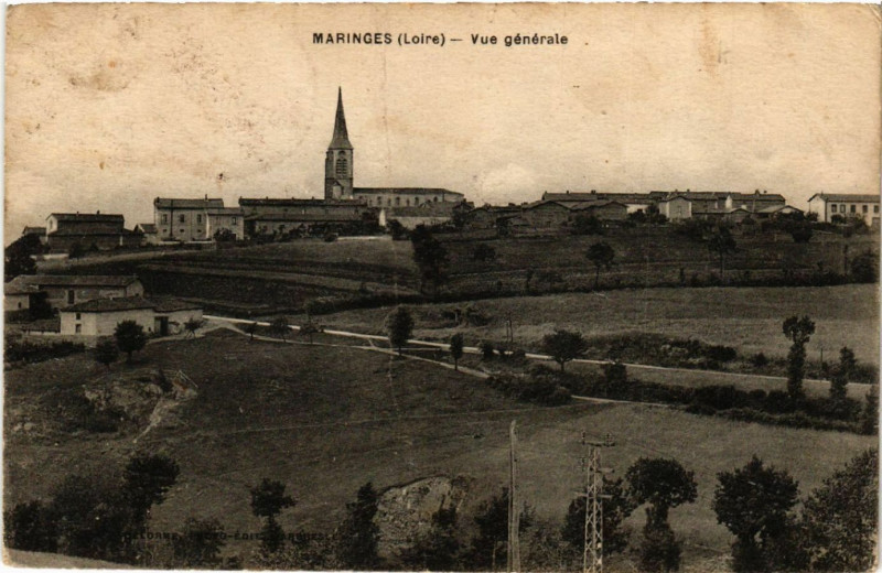 Carte postale ancienne Maringes - Vue générale à Maringes