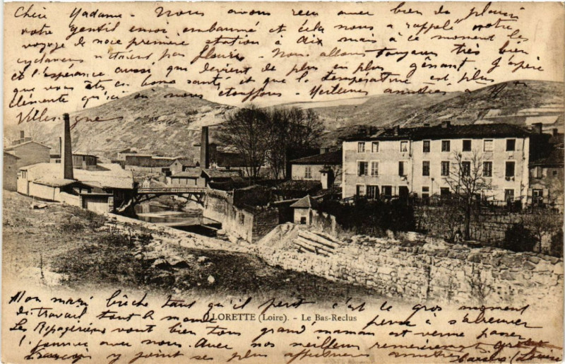 Carte postale ancienne Lorette - Le Bas-Recles à Lorette