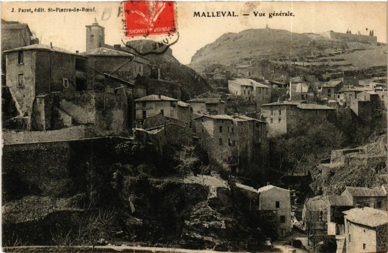 Carte postale ancienne Malleval - Vue générale à Malleval