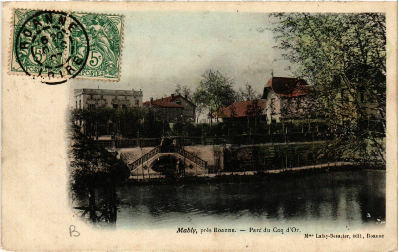 Carte postale ancienne Mably pres Roanne - Parc du Cocq d'Or à Mably