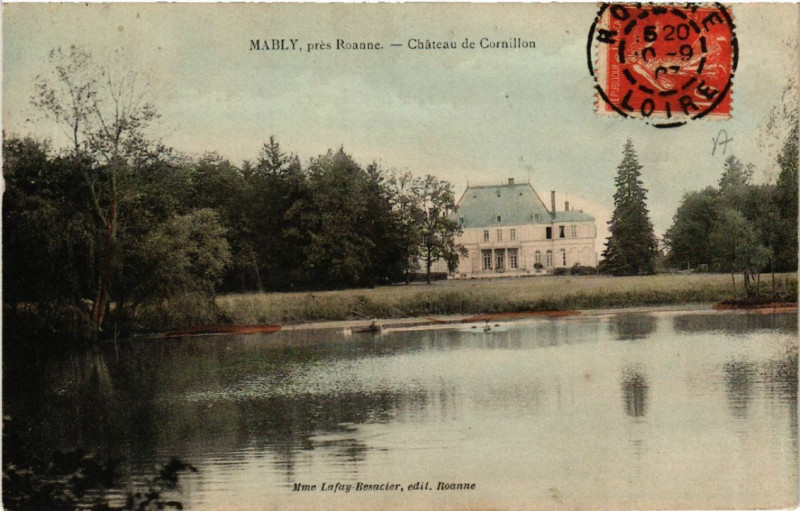 Carte postale ancienne Mably pres Roanne - Chateau de Cornillon à Mably