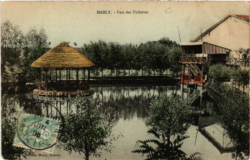 Carte postale ancienne Mably - Parc des Tuileries à Mably