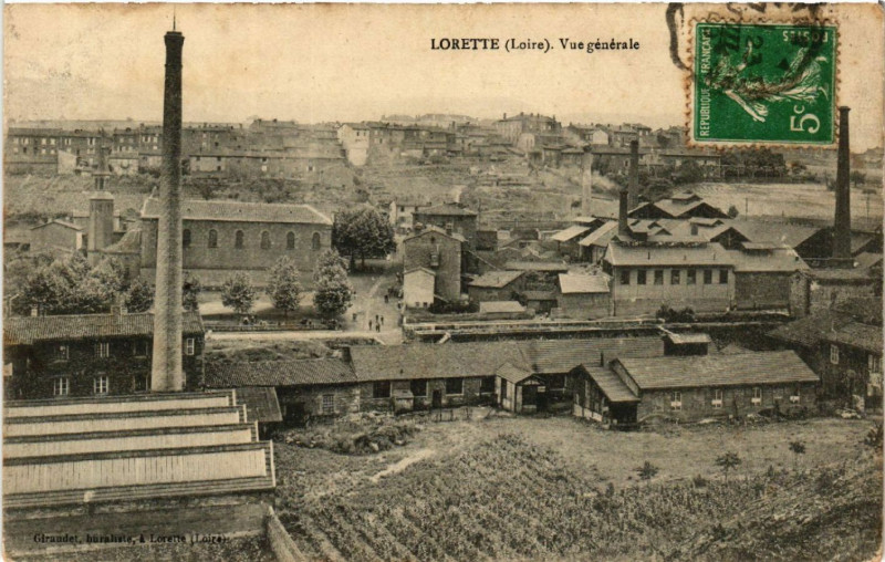 Carte postale ancienne Lorette - Vue générale à Lorette