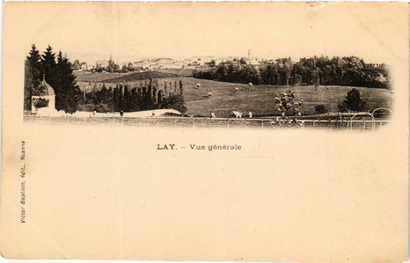Carte postale ancienne Lay - Vue générale à Lay