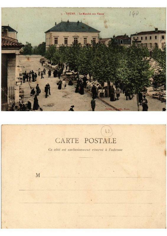 Carte postale ancienne Feurs Le Marché aux Veaux à Feurs