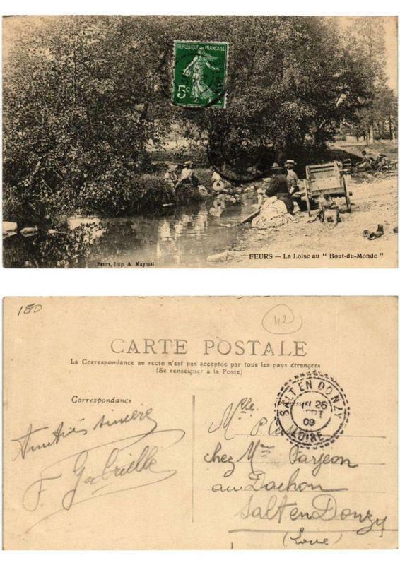 Carte postale ancienne Feurs La Loise au Bour-du-Monde à Feurs