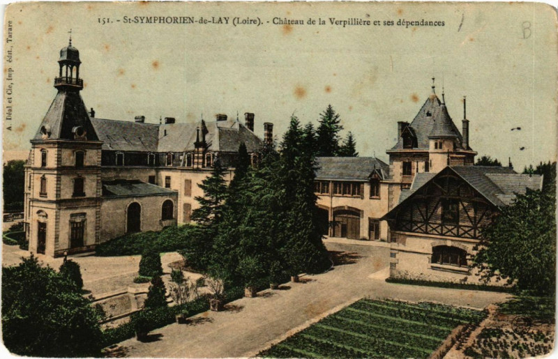 Carte postale ancienne St-Symphorien-de-Lay - Chateau de la Verpiliere et ses... à Lay