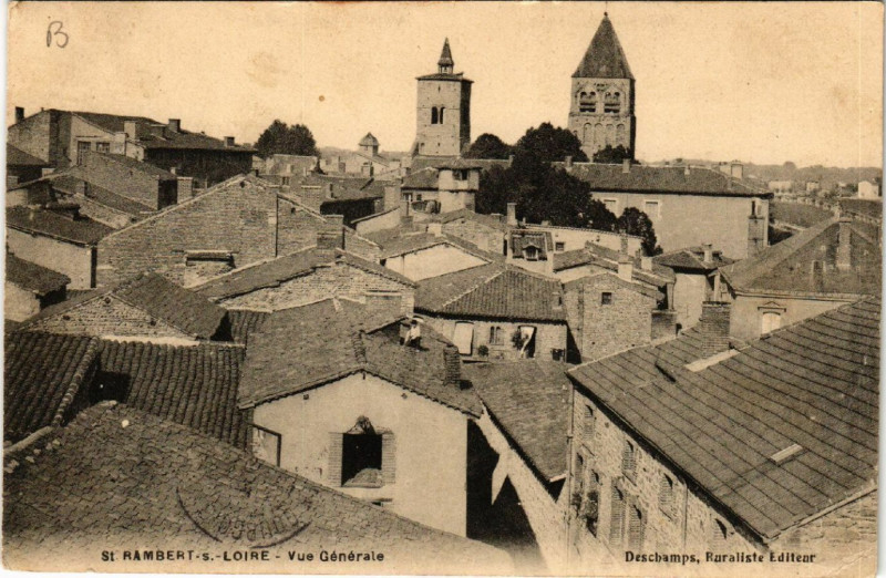 Carte postale ancienne Saint-Rambert-sur-Loire - Vue Générale