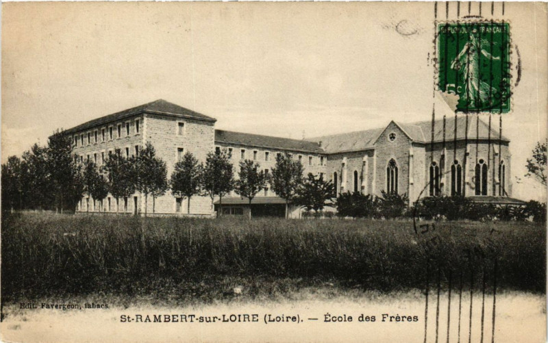 Carte postale ancienne Saint-Rambert-sur-Loire - Ecole des Fréres