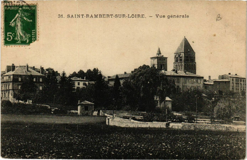 Carte postale ancienne Saint-Rambert-sur-Loire - Vue générale