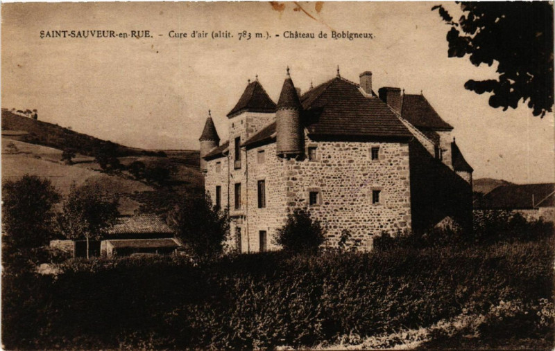 Carte postale ancienne Saint-Sauveur-en-Rue - Cure d'air (alt.785 m ) -Chateau de Bibigneux à Saint-Sauveur-en-Rue