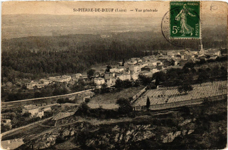 Carte postale ancienne Saint-Pierre-de-Boeuf - Vue générale à Saint-Pierre-de-Boeuf
