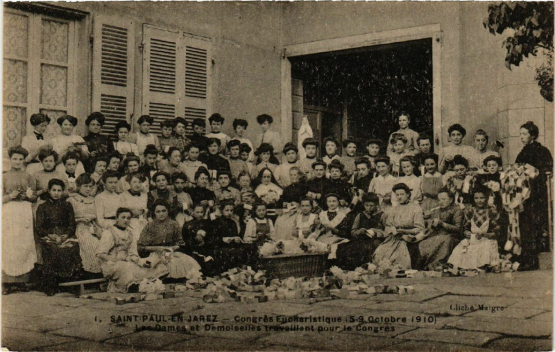 Carte postale ancienne Saint-Paul-en-Jarez - Congrés Eucharistique (5-9 Octobre 1910) ... à Saint-Paul-en-Jarez