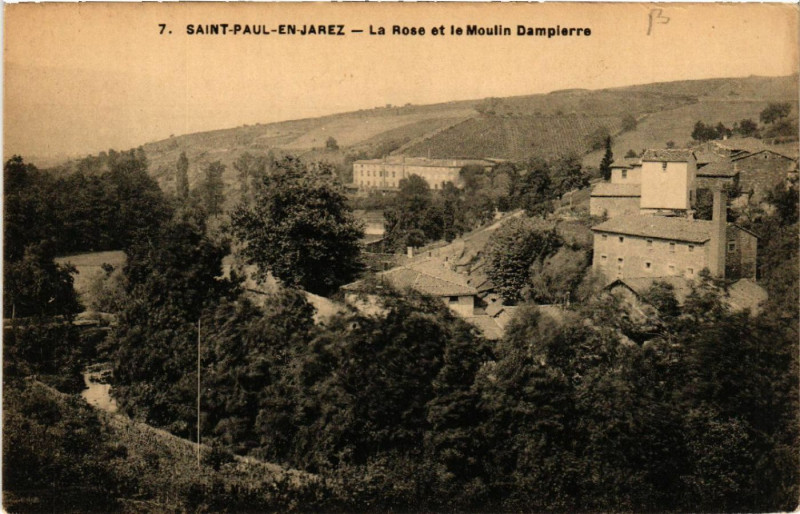 Carte postale ancienne Saint-Paul-en-Jarez - La Rose et le Moulin DamPIERRE à Saint-Paul-en-Jarez