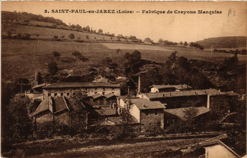 Carte postale ancienne Saint-Paul-en-Jarez - Fabrique de Crayons Marquise à Saint-Paul-en-Jarez