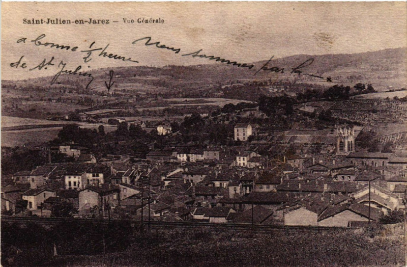 Carte postale ancienne Saint-Julien-en-Jarez - Vue Générale
