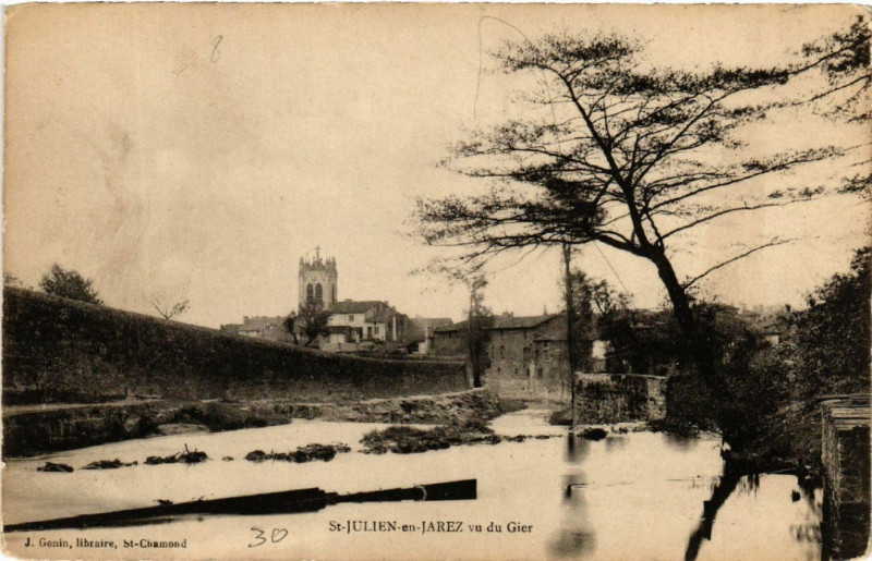 Carte postale ancienne Saint-Julien-en-Jarez vu du Gier