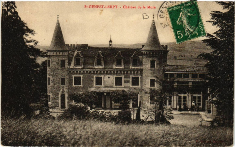 Carte postale ancienne Saint-Genest-Lerpt - Chateau de la Mure à Saint-Genest-Lerpt
