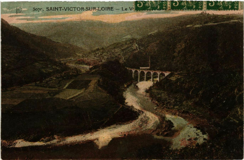 Carte postale ancienne Saint-Victor-sur-Loire - Le Viaduc