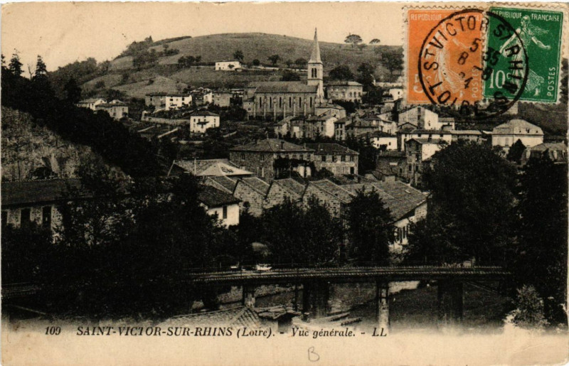 Carte postale ancienne Saint-Victor-sur-Rhins - Vue générale à Saint-Victor-sur-Rhins