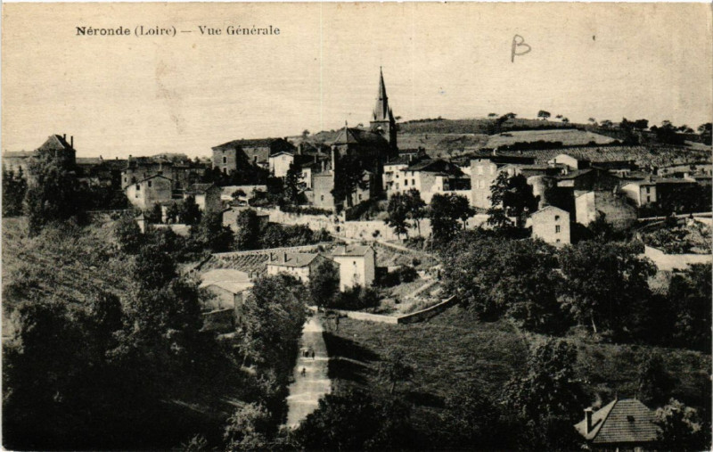 Carte postale ancienne Neronde - Vue générale à Néronde