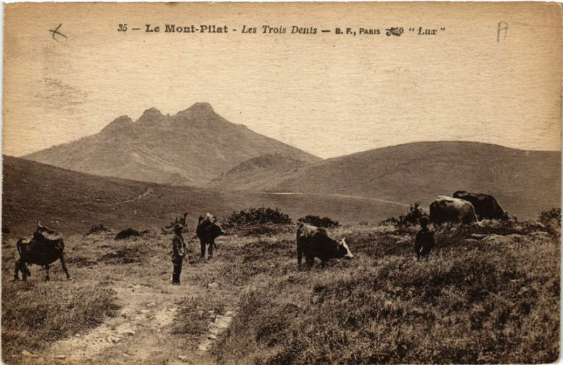 Carte postale ancienne Mont-Pilat - Les Trois Dents