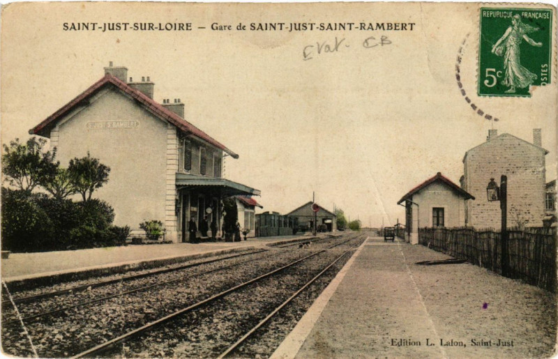 Carte postale ancienne Saint-Just-sur-Loire - Gare de Saint-Just-Rambert