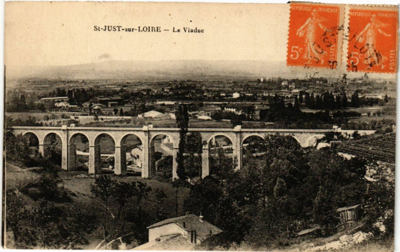 Carte postale ancienne Saint-Just-sur-Loire - Le Viaduc