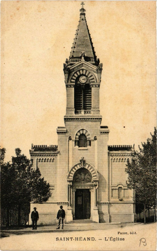 Carte postale ancienne Saint-Heand - L'Eglise à Saint-Héand