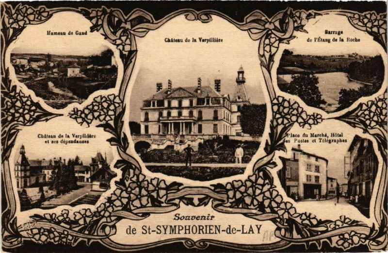 Carte postale ancienne Souvenir de St-Symphorien-de-Lay à Lay