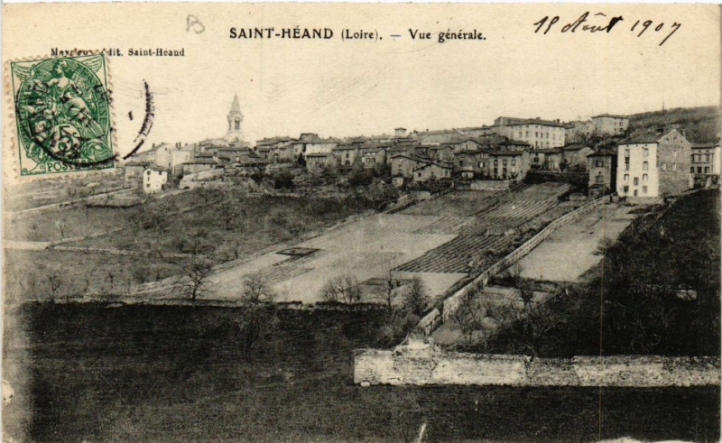 Carte postale ancienne Saint-Heand - Vue générale à Saint-Héand