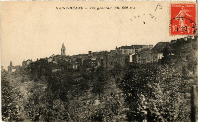 Carte postale ancienne Saint-Heand - Vue générale (Alt 680 m) à Saint-Héand