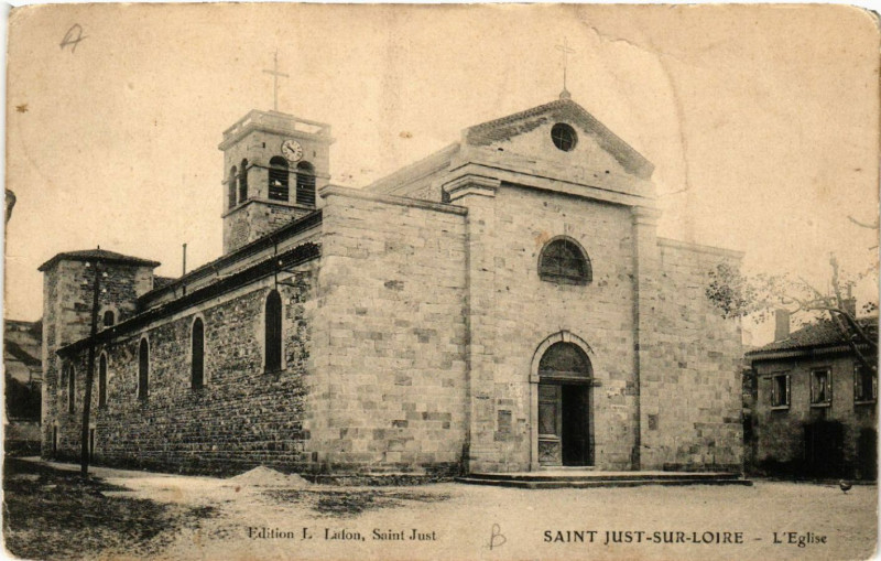 Carte postale ancienne Saint-Just-sur-Loire - L'Eglise