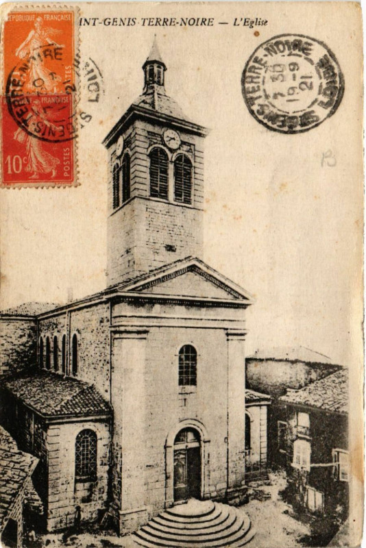 Carte postale ancienne Saint-Genis Terre-Noire - L'Eglise