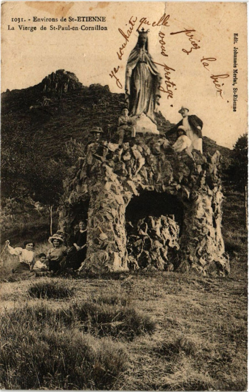 Carte postale ancienne Environs de Saint-Etienne - LaVierge de Sta-Paul-en-Cornillon à Saint-Étienne