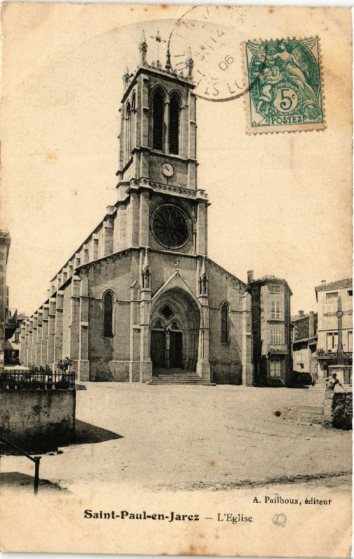Carte postale ancienne Saint-Paul-en-Jarez - L'Eglise à Saint-Paul-en-Jarez