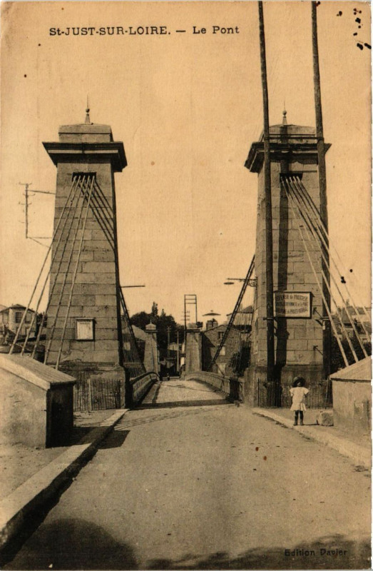 Carte postale ancienne Saint-Just-sur-Loire - Le Pont