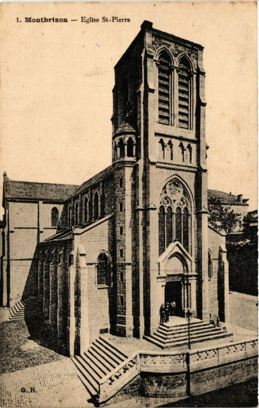 Carte postale ancienne Montbrison - Eglise St-Pierre à Montbrison