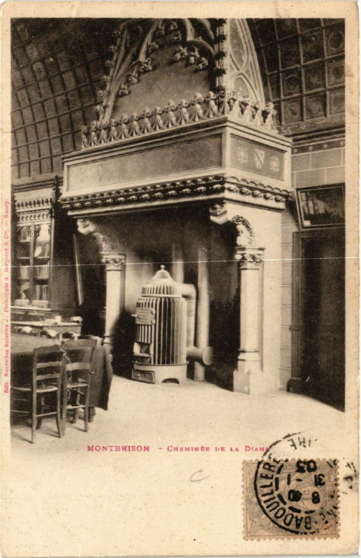 Carte postale ancienne Montbrison - Cheminée de la Diana à Montbrison