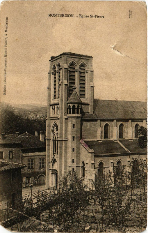Carte postale ancienne Montbrison - Eglise St-Pierre à Montbrison
