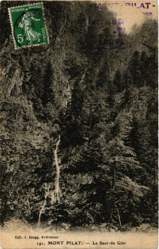 Carte postale ancienne Mont-Pilat - Le Saut du Gier