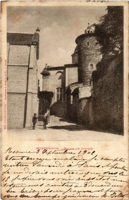 Carte postale ancienne Montbrison - Palais de Justice à Montbrison
