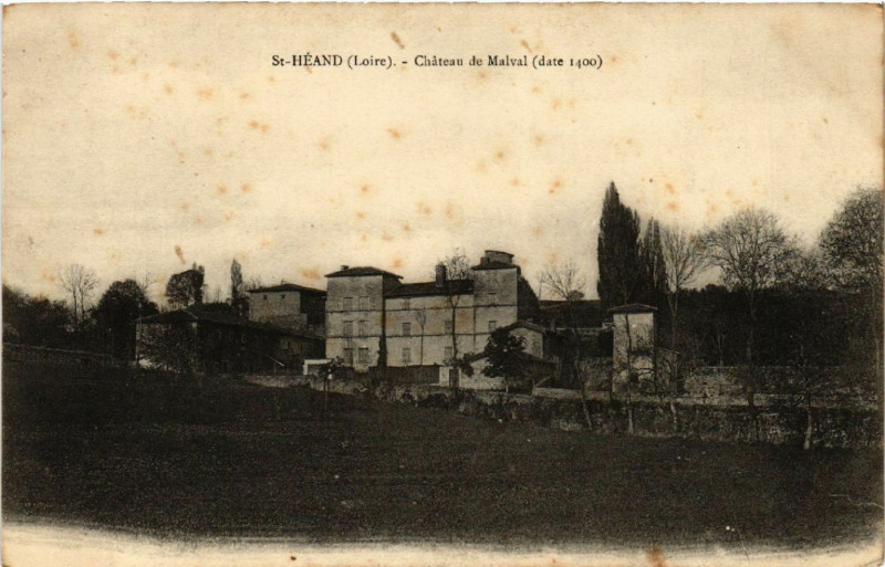 Carte postale ancienne Saint-Heand - Chateau de Malval (date 1400 ) à Saint-Héand