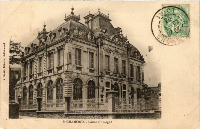 Carte postale ancienne Saint-Chamond - Caisse d'Epargne à Saint-Chamond