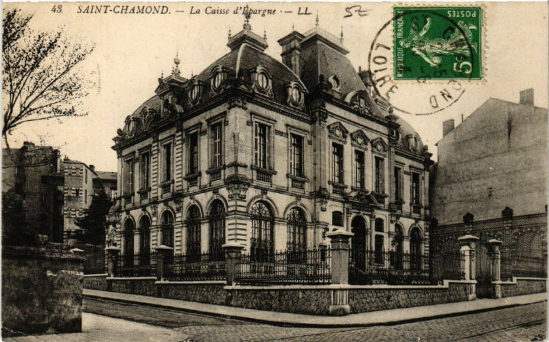Carte postale ancienne Saint-Chamond - La Caisse d'Epargne à Saint-Chamond