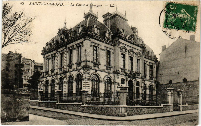 Carte postale ancienne Saint-Chamond - La Caisse d'Epargne à Saint-Chamond